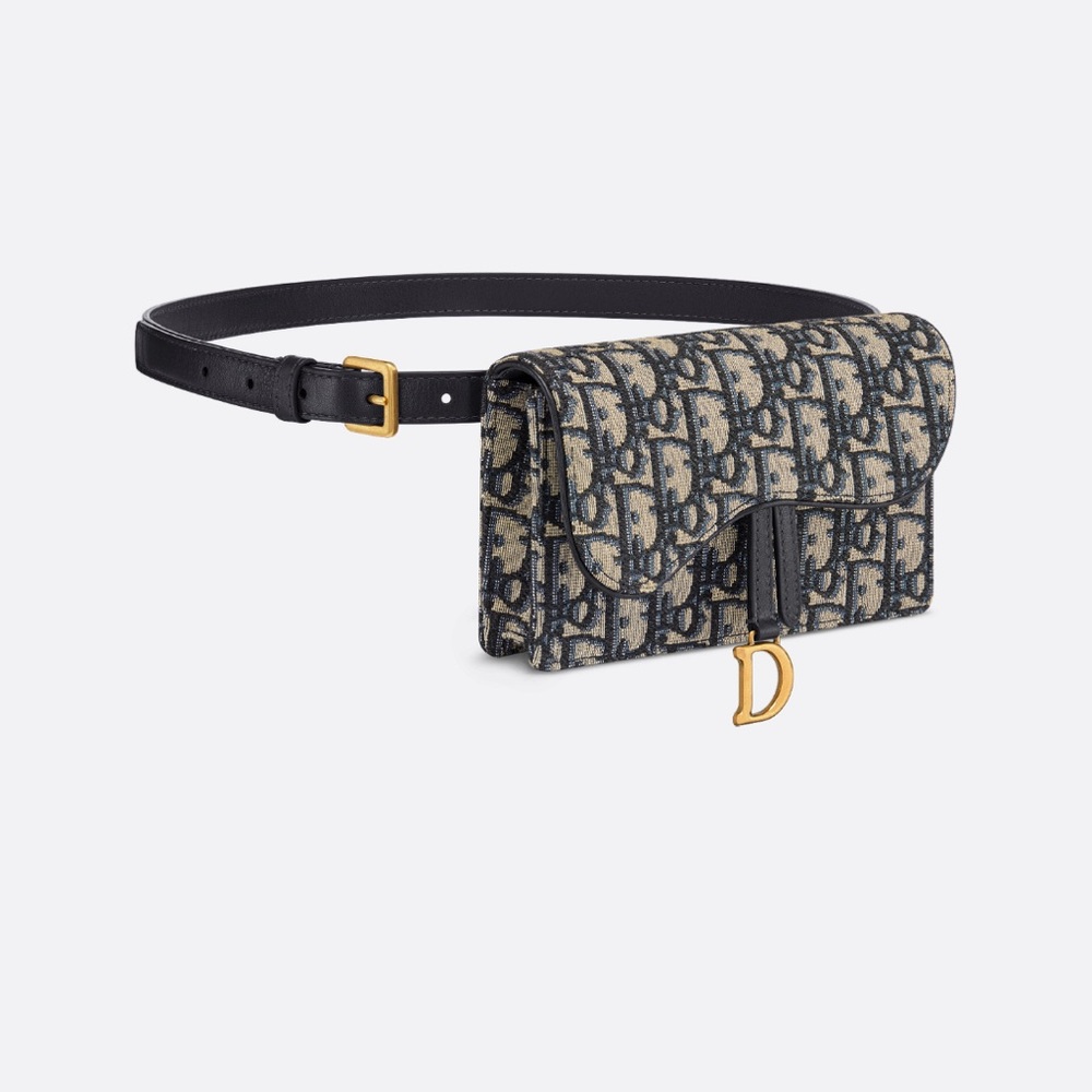 Dior Blue Oblique Saddle Belt Pouch